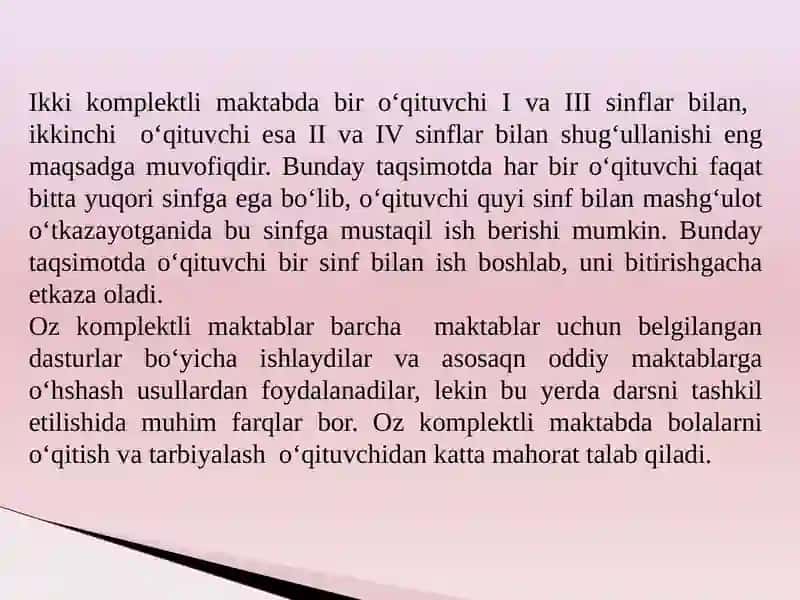 Oz komplektli maktablarda matematika o'qitish xususiyatlari 4