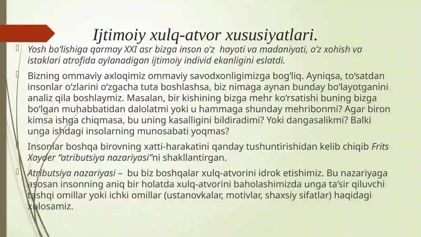 Ijtimoiy xulq-atvor psixologiyasi 4