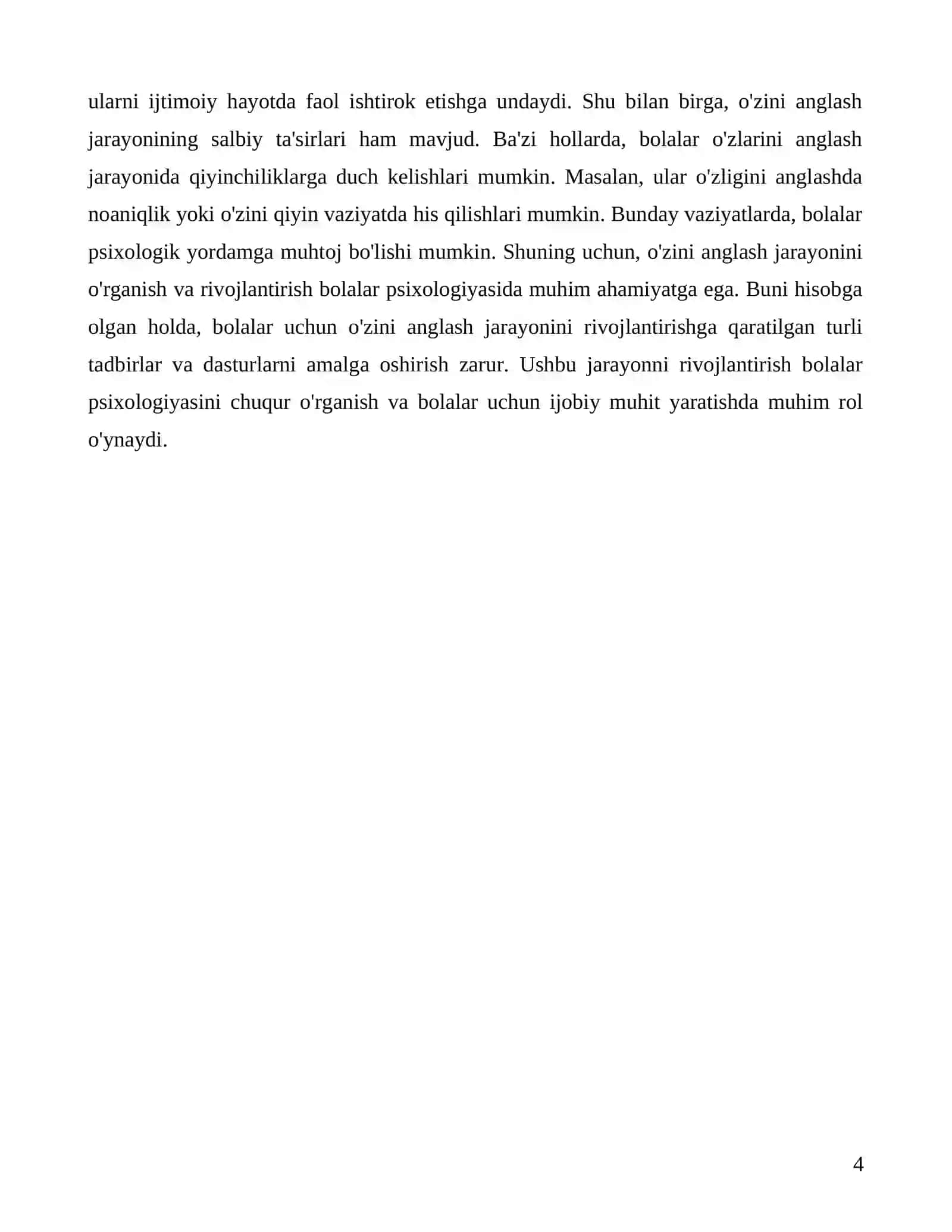 Ilk va bolalik davrida oʻzini anglash jarayoni 4