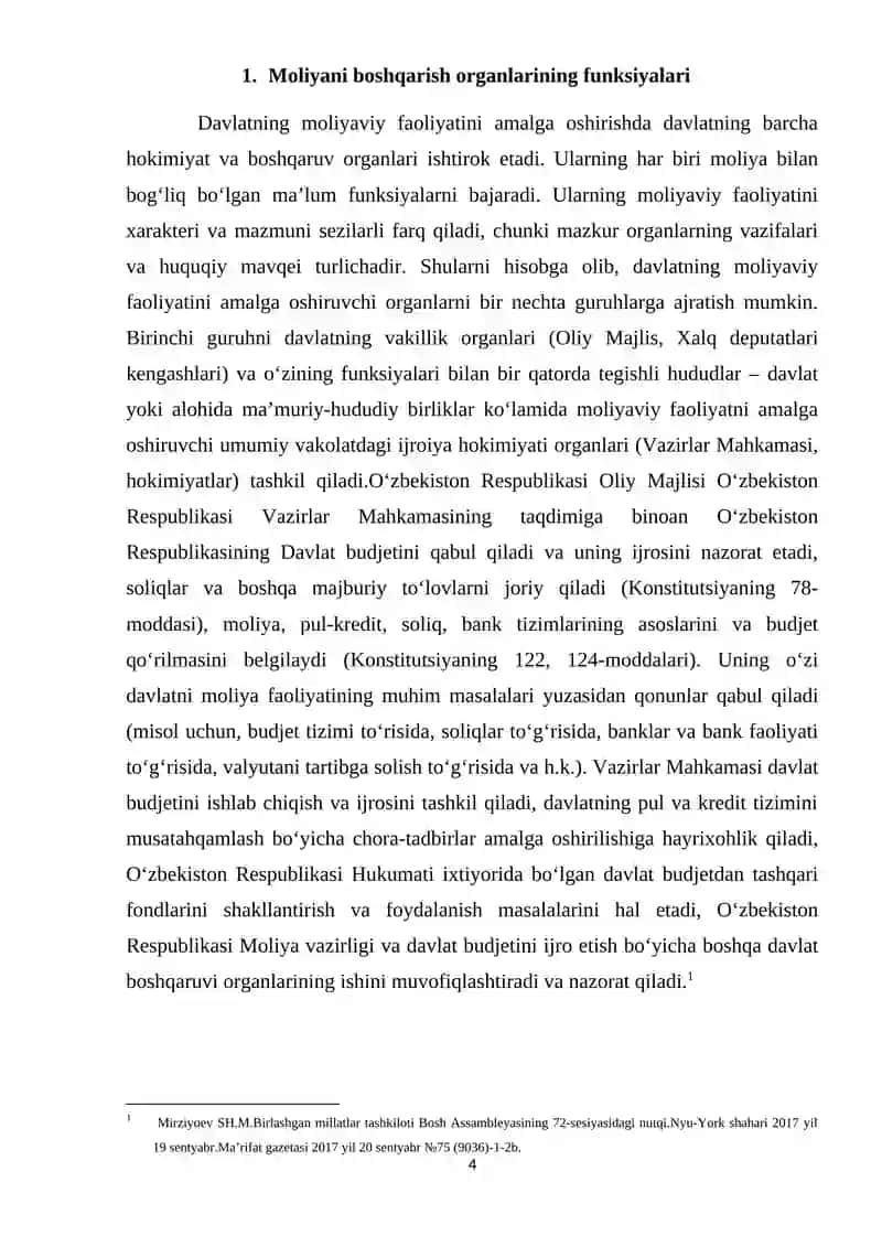 Moliya mexanizmi, uning tarkibiy qismlari, elementlari va moliyaviy siyosatni amalga oshirishdagi roli 4