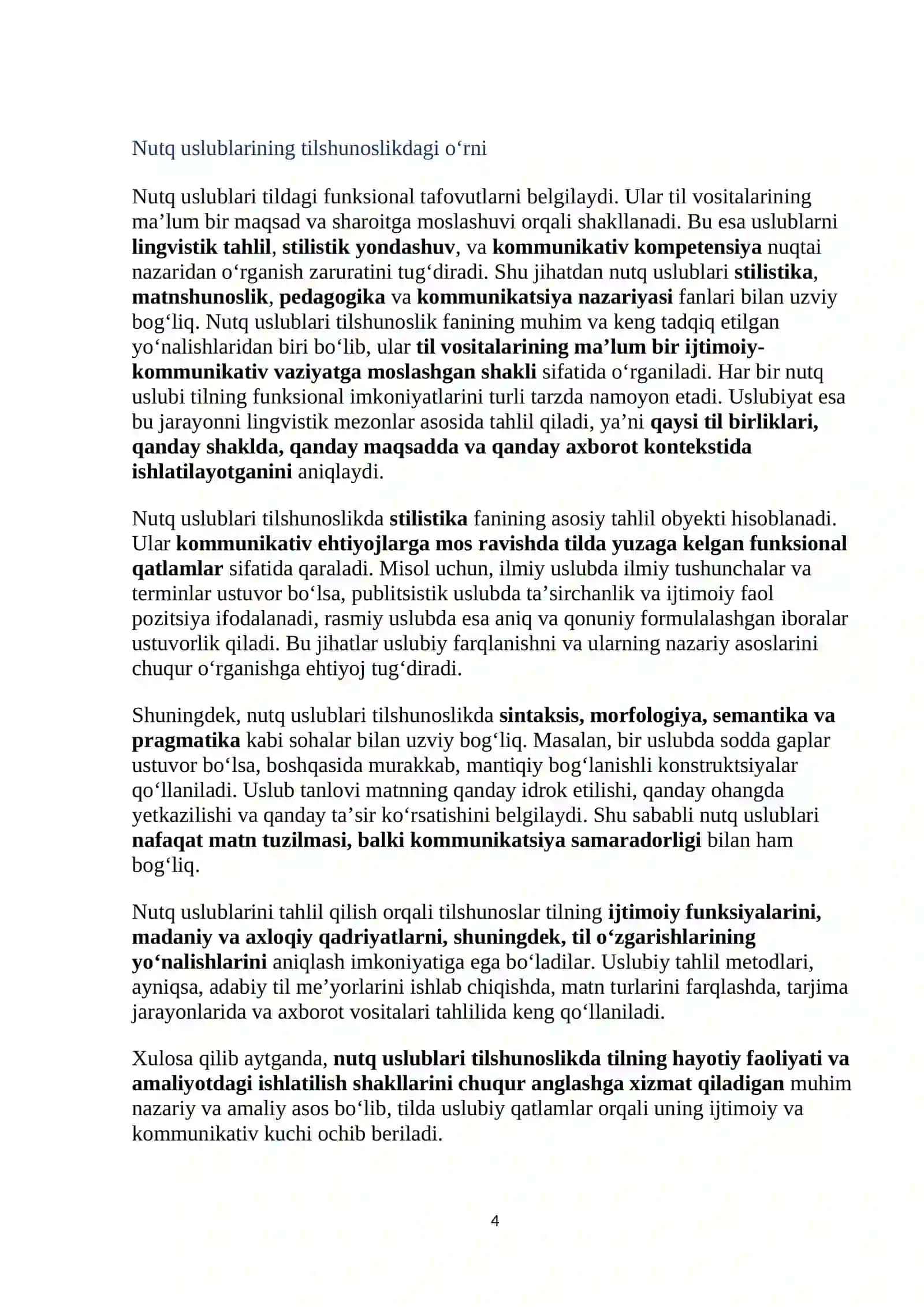 Nutq uslublariga material to‘plash 4