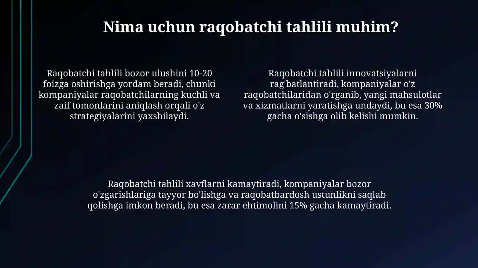 Raqobatchi tahlilining mohiyati 4