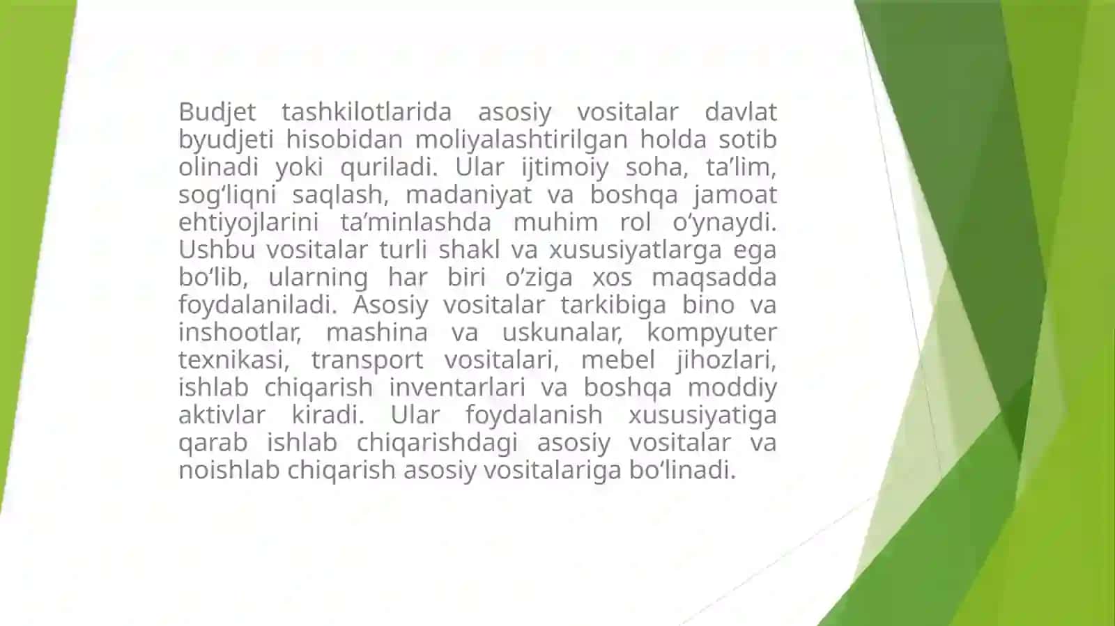 Budjettashkilotlarida asosiy vositalar 4