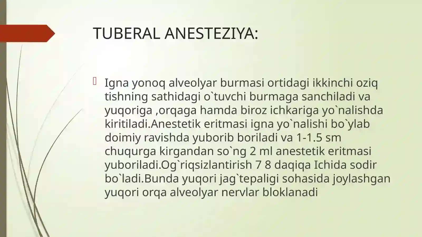 YUZDADI OPERATSIYALARDA ANESTEZIYA TURLARI VA USULLARI 4