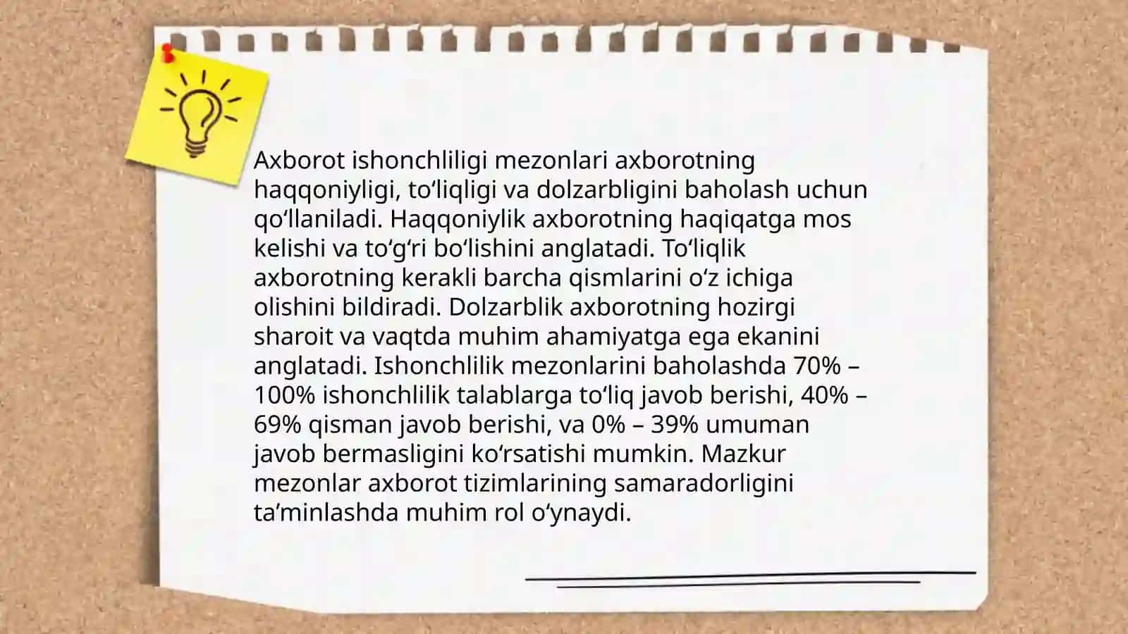 Axborot turlari va ishonchliligi 4