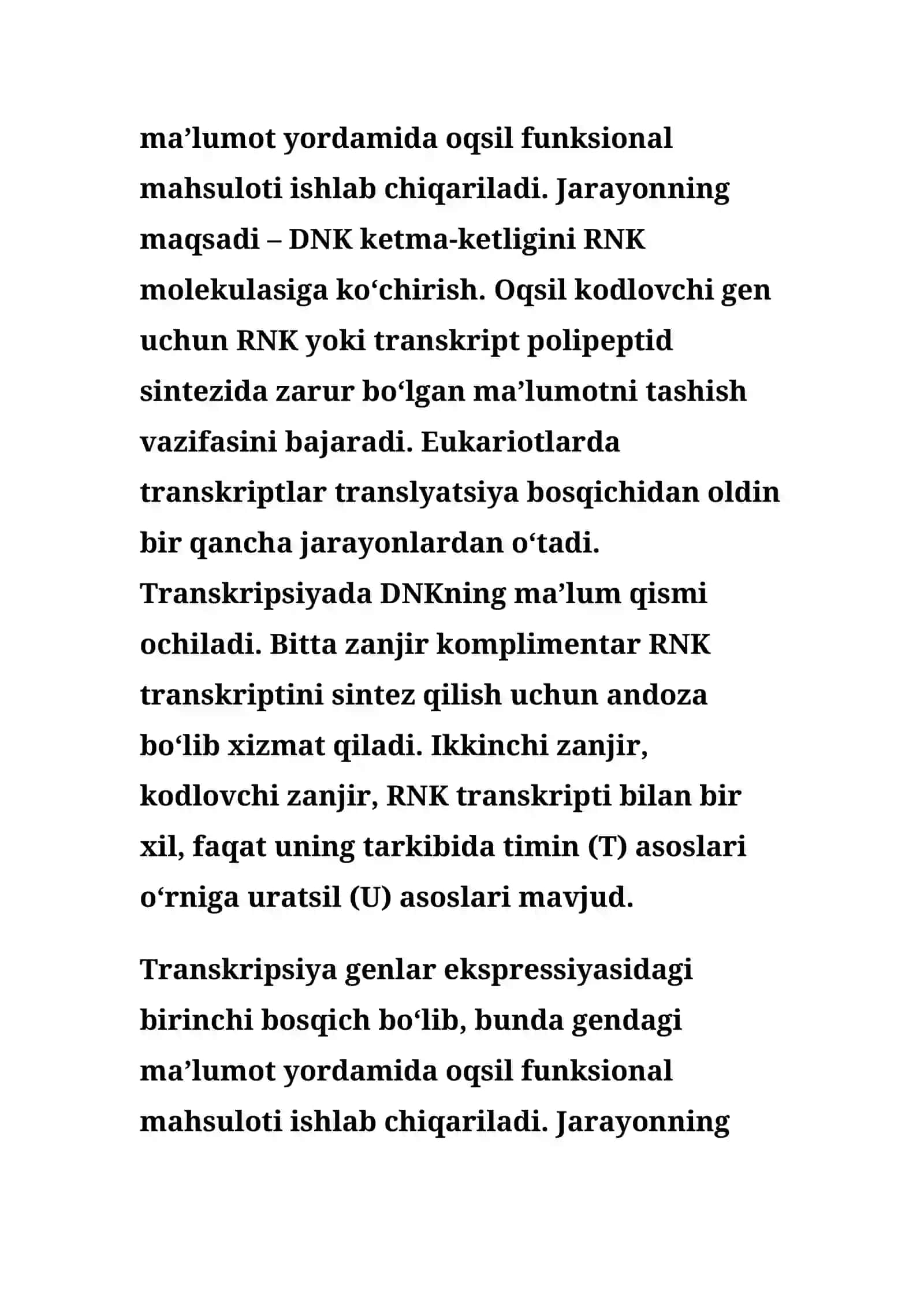 Transkripsiya translasiya va oqsil sintezi 4