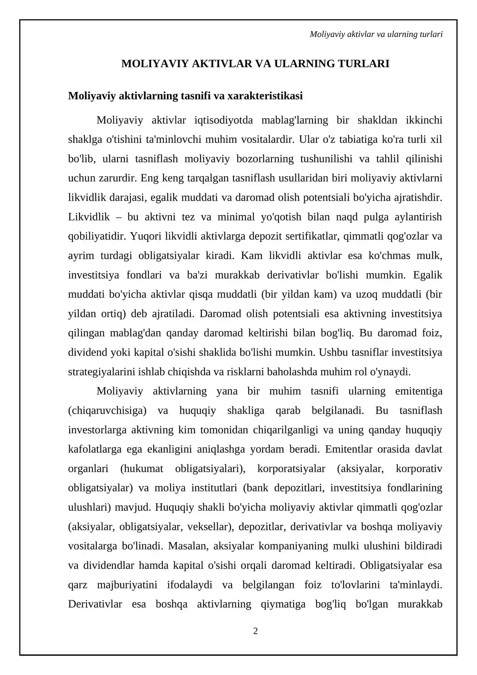Moliyaviy bozorlar 4
