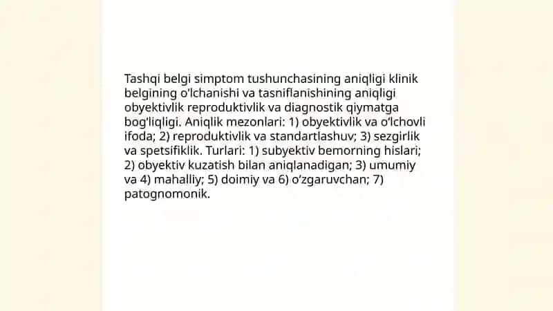 Tuzilmaviy parameter, tashqi belgi (simptom) va diagnostik parametr tushunchalari 4