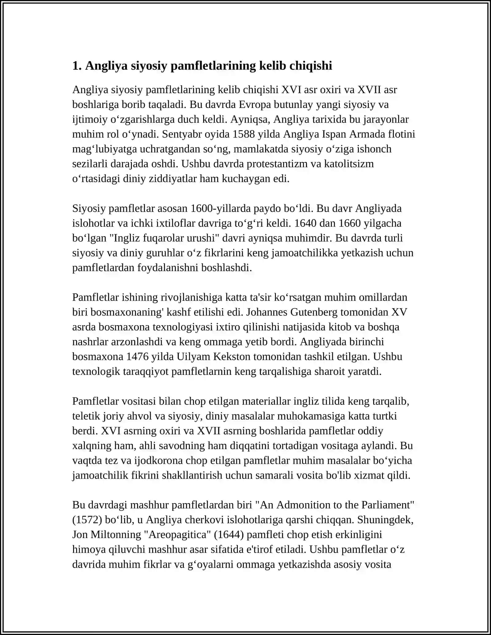 XVII-XVIII ASRDA ANGLIYA SIYOSIY JURNALISTIKASIDA PAMFLETLAR 4