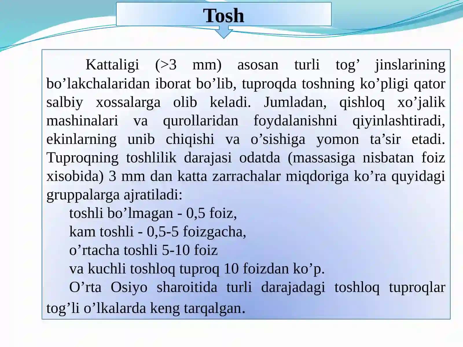 TUPROQNING MEXANIK TARKIBI, UMUMIY FIZIK XOSSALARI 4