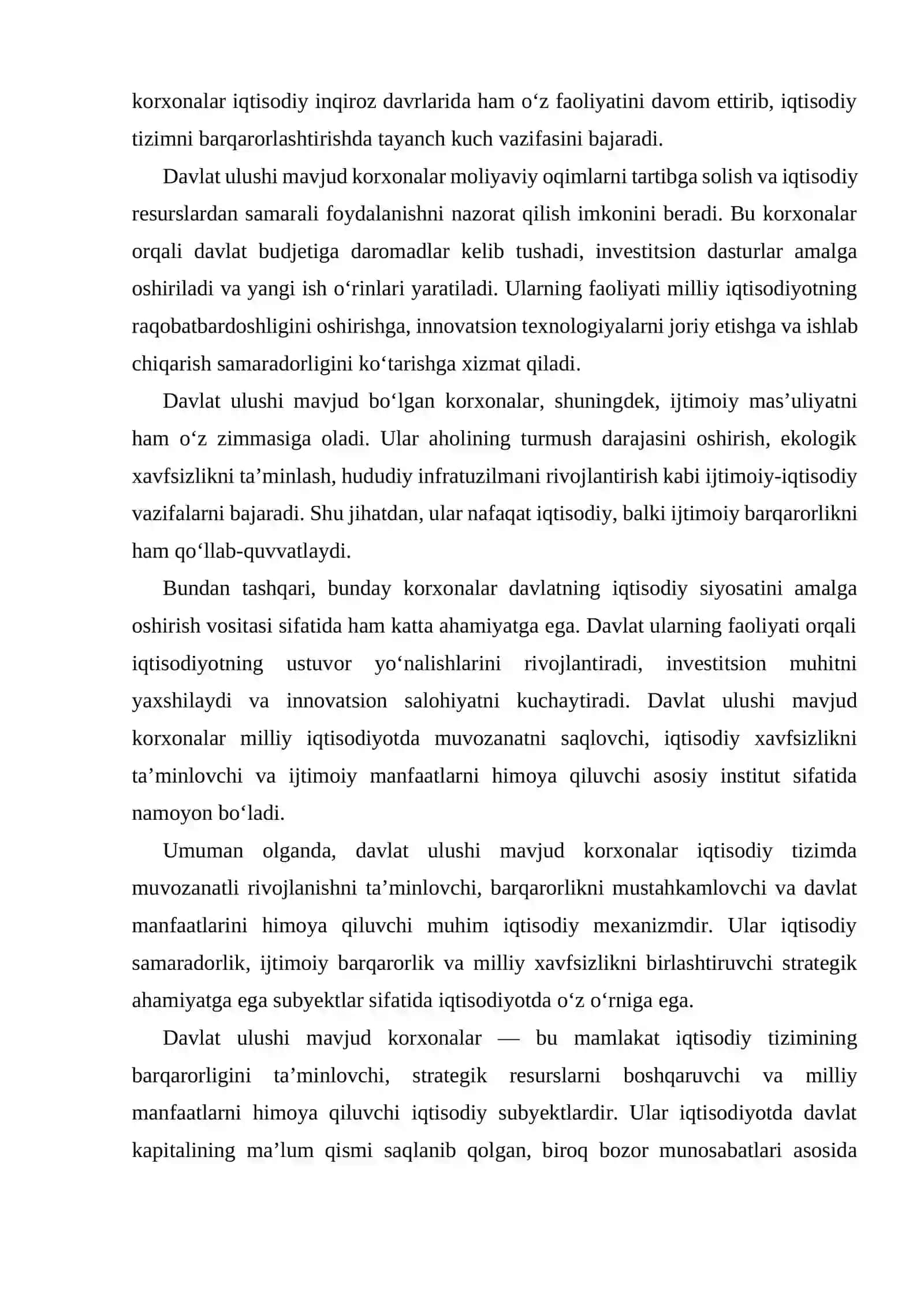 Davlat ulushi mavjud bulgan korхonalar moliyaviy rеsurslarini boshqarish: shakllanishi va foydalanilishi 4