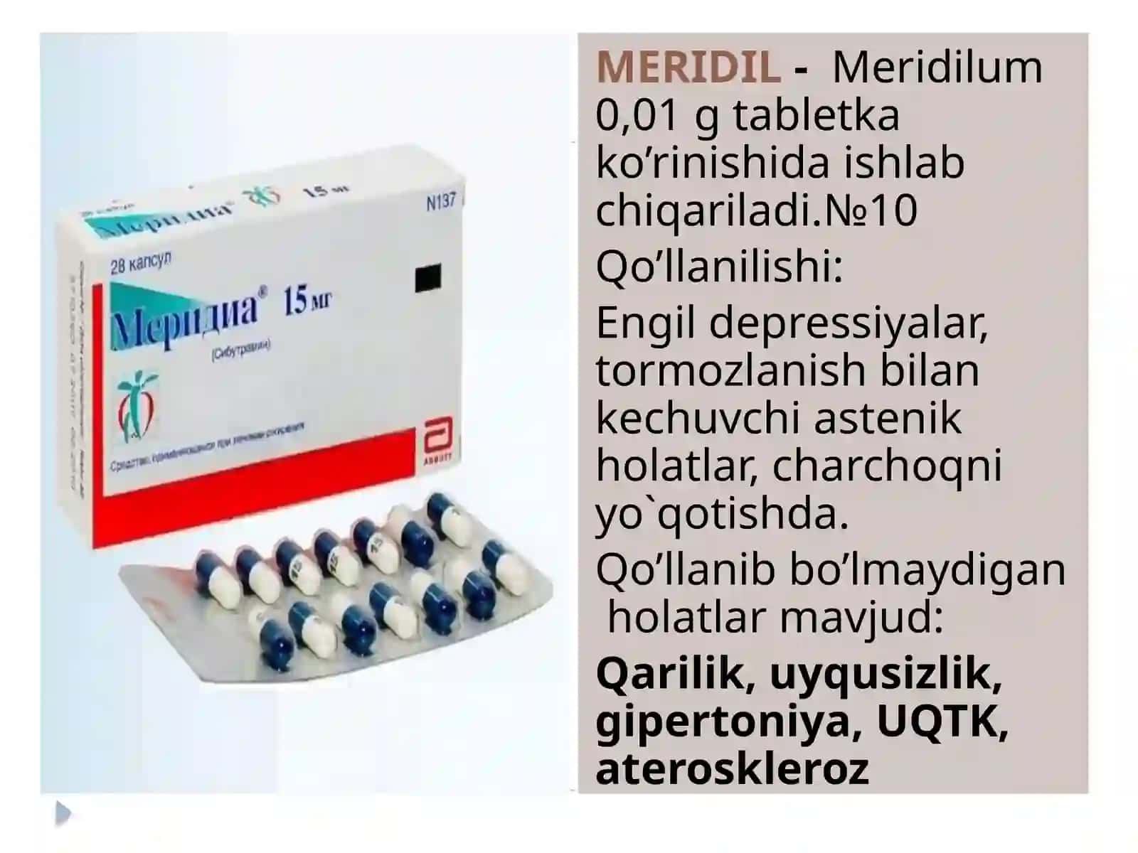 PSIXOSTIMULYATORLAR, DEPRESSIYAGA QARSHI VOSITALAR, NOOTROP VOSITALAR 4