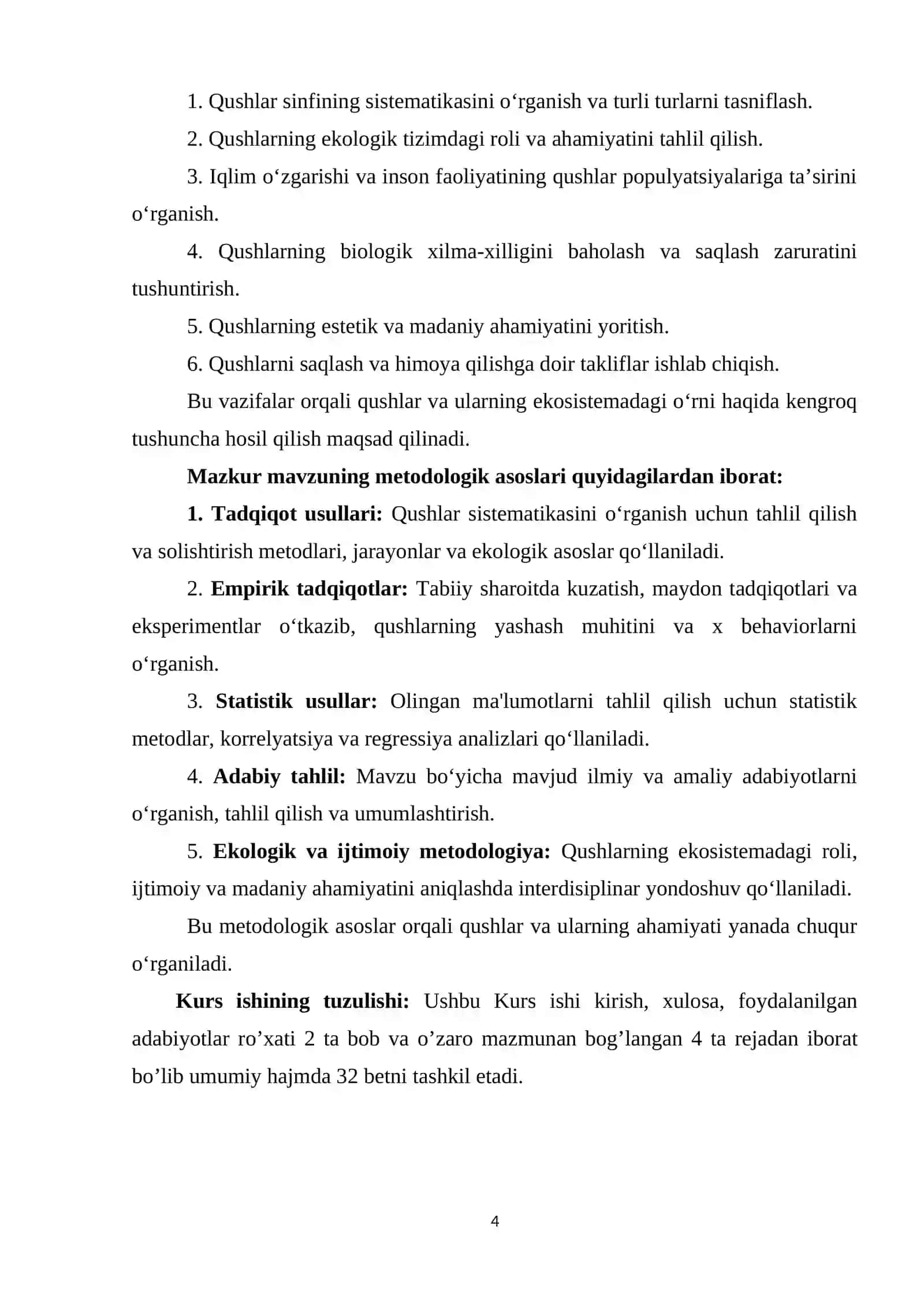 QUSHLAR SINFINING SISTEMATIKASINI OʻRGANISH 4