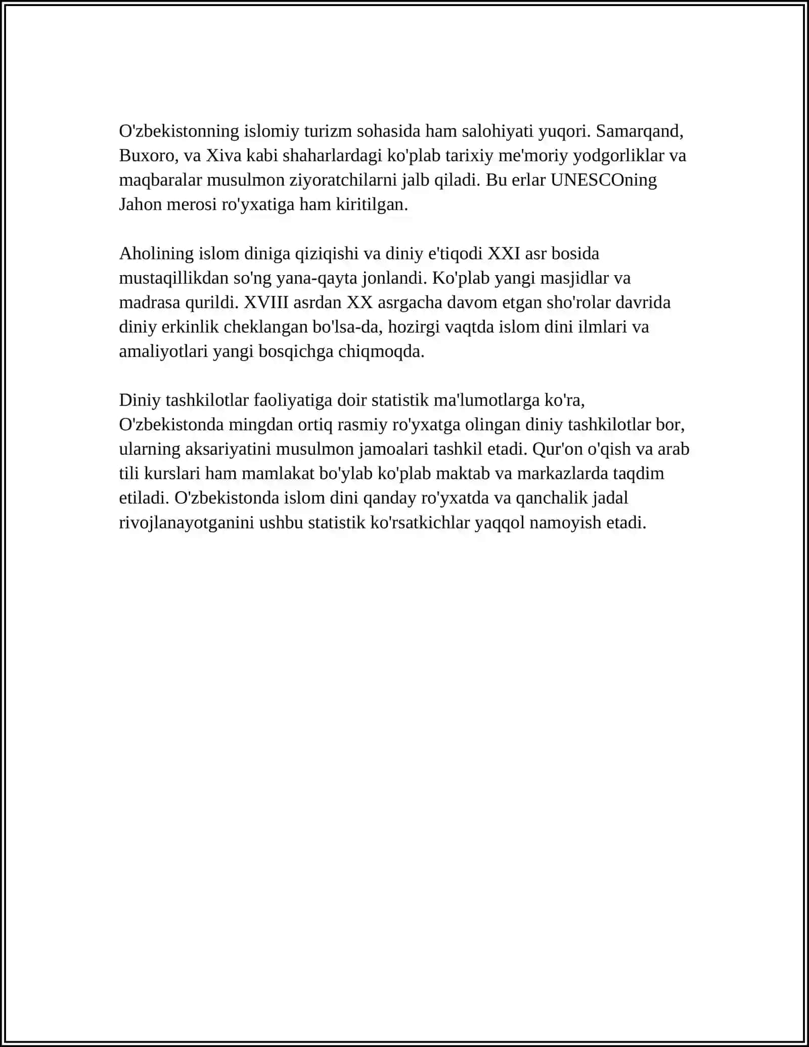 OʻZBEKISTONDA FAOLIYAT YURITUVCHI DINIY KONFESSIYALAR 4