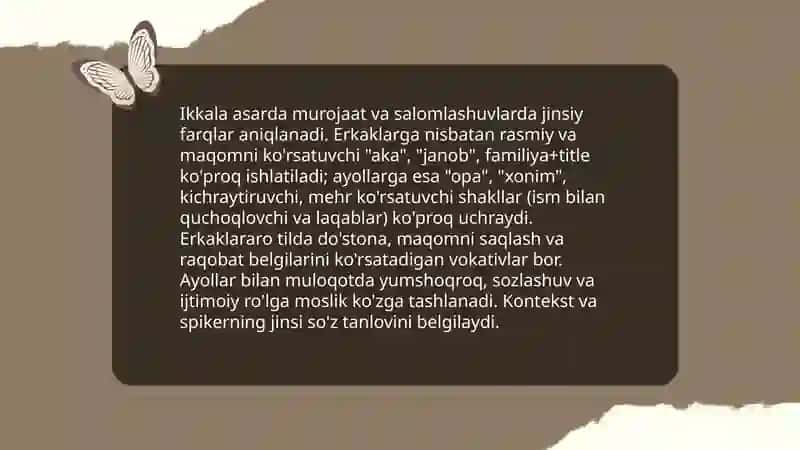 "O‘g‘ri" va " Daxshat" asari tilining sotsiolingvistik tahlili(gender) 4