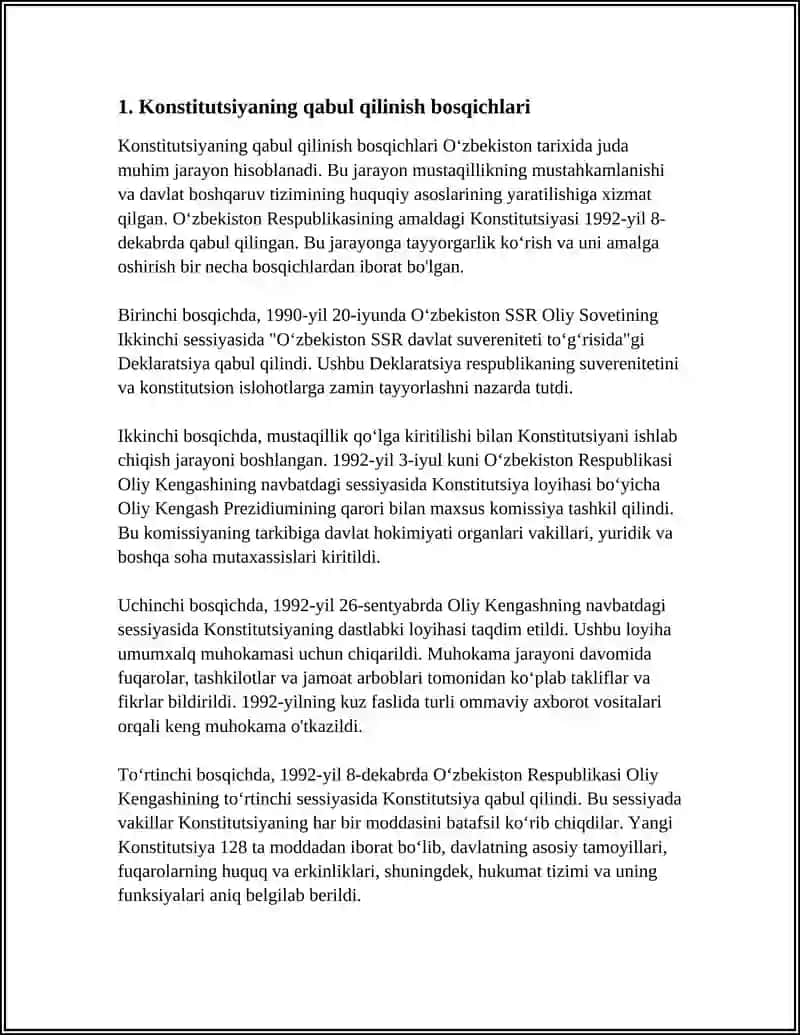 Konstitutsiyaning Qabul Qilish 4