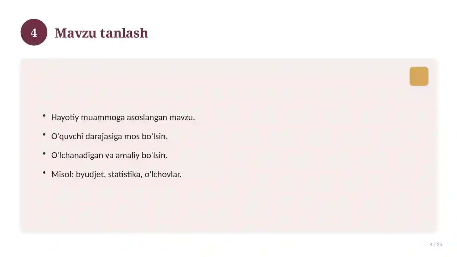 Matematika fanidan 6-sinf loyiha ishi 4
