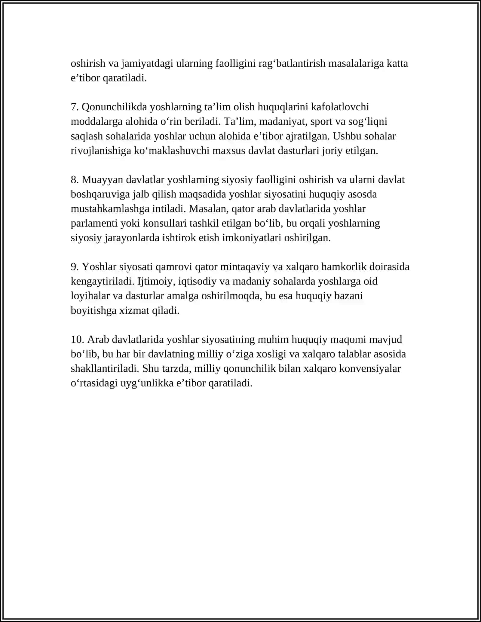 ARAB DAVLATLARIDA YOSHLAR SIYOSATI 4