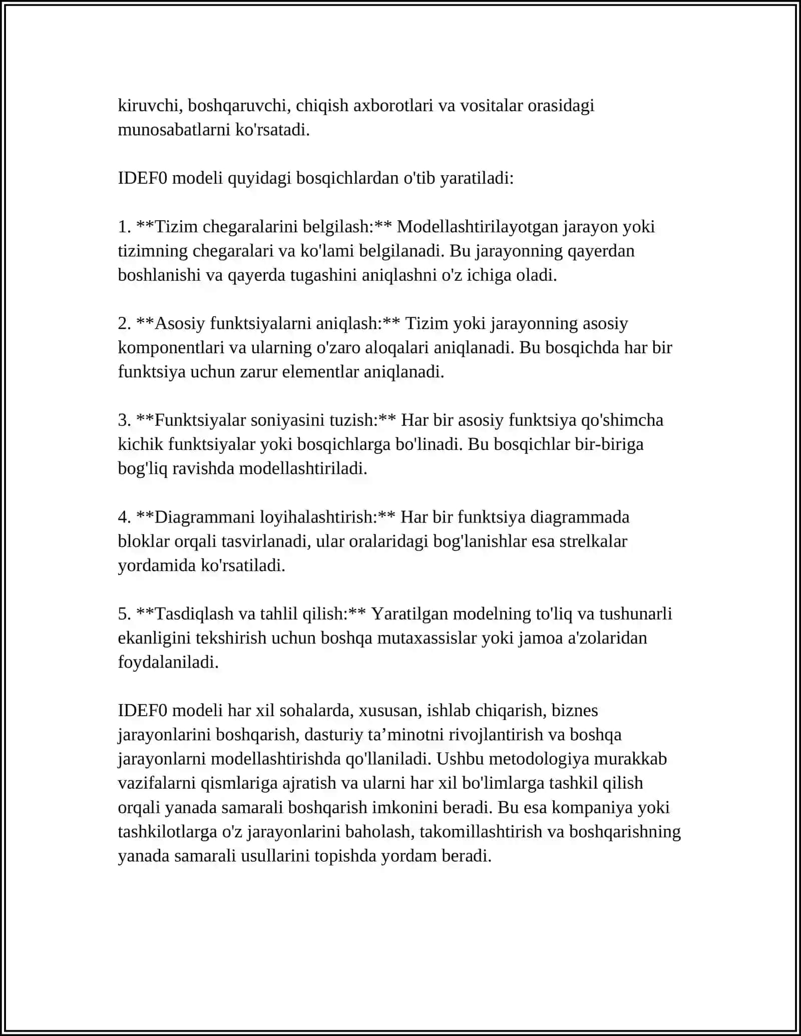 IDEF0, IDEF1, IDEF2, IDEF3 VA DFD METODOLOGIYASI 4