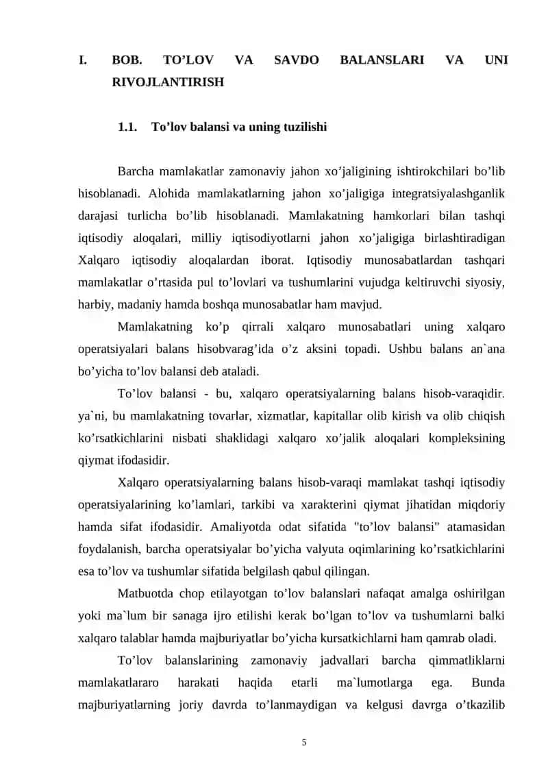 TO'LOV BALANSINI MOLIYALASHTIRISH USULLARI 4