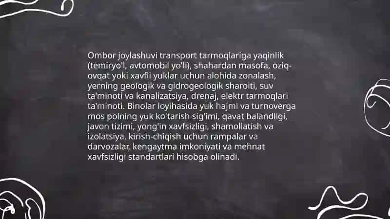 Ombor xo'jaligini tashkil etish 4