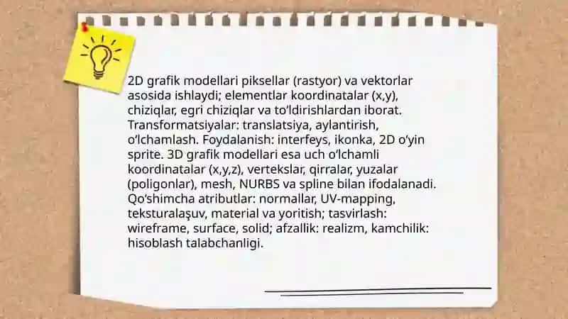 Kompyuter grafikasi turlari va modellari 4