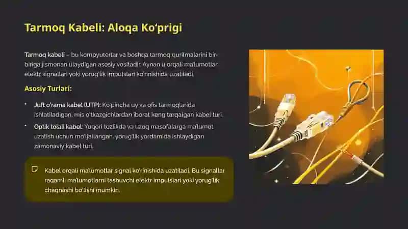 Tarmoq komponentlari Kabel,Jek,Hub,Swich,Router,modem 4