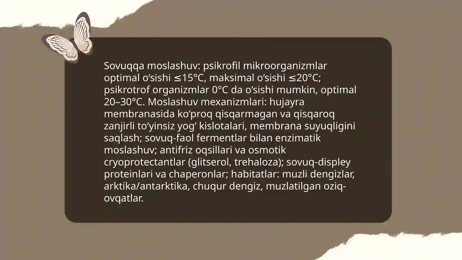 Mikroorganizmlarning muhitga moslashuvi 4