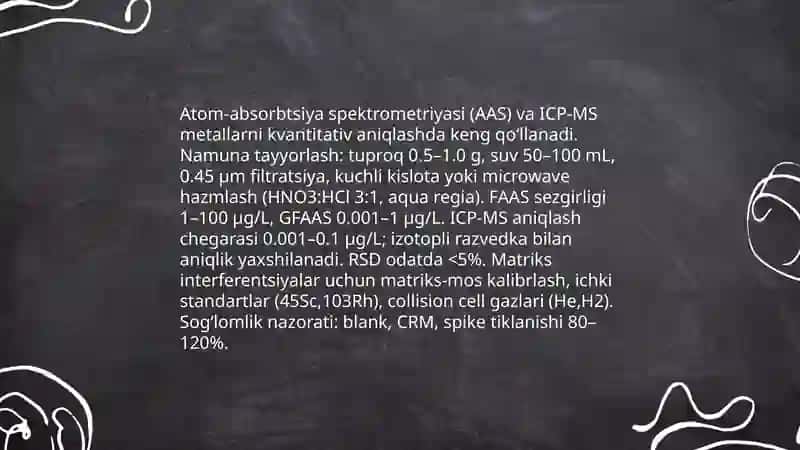Tupoq va suvning ifloslanishida ion bog'lanishli birikmalarni aniqlash 4