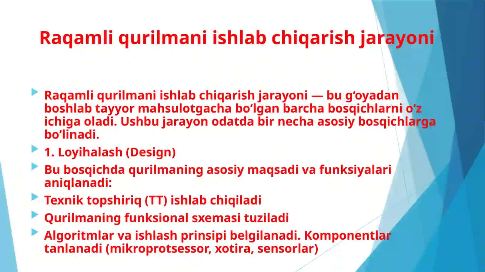 Raqamliqurilmaniishlabchiqarishjarayoniningtasnifi 4
