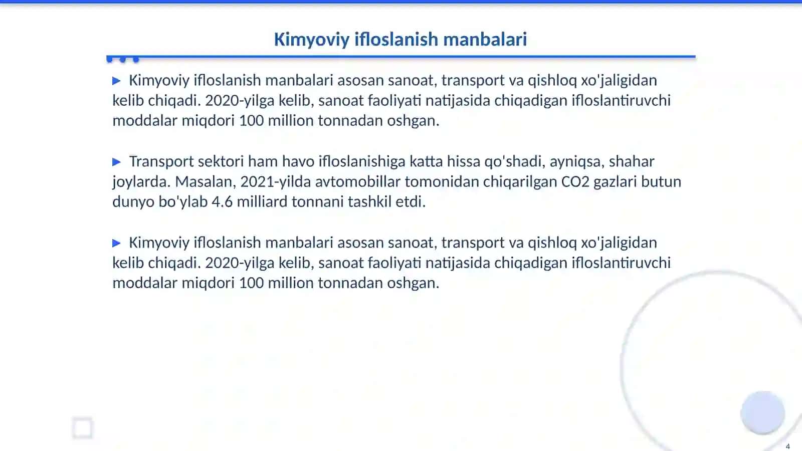 Kimyoviy ifloslanish va uning atrof-muhitga taʼsiri 4
