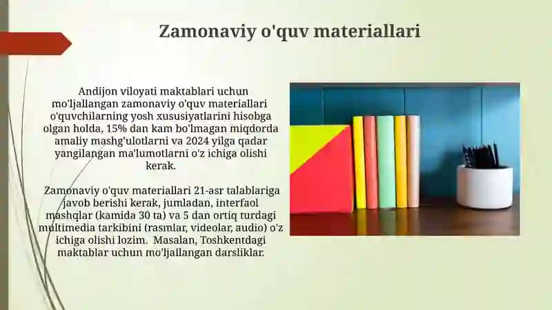 Zamonaviy Maktab Darsliklari Uchun Talablar 4