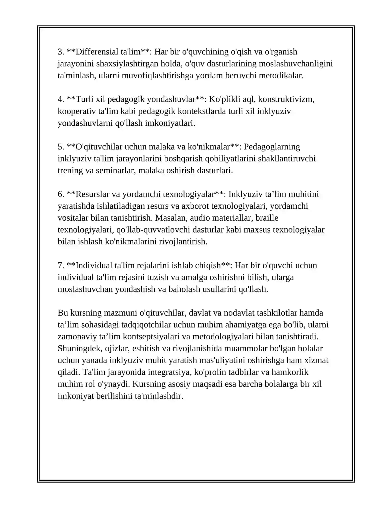 INKLYUZIV TAʼLIM KURSI 4