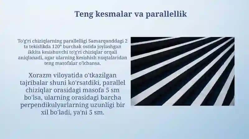 Tòĝri chiziqlarning paralellik alomatlari 4