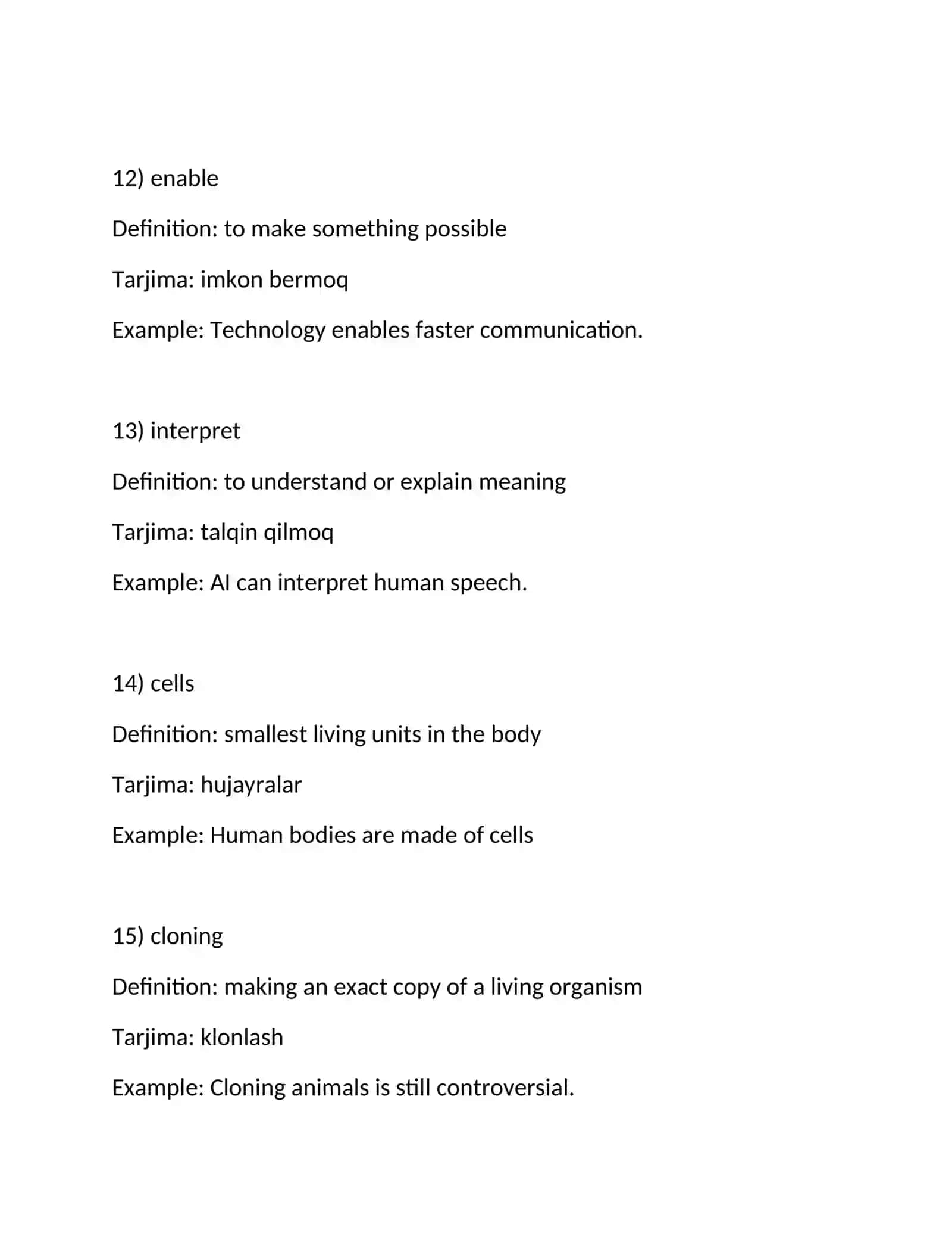 SCIENCE AND TECHNOLOGY – VOCABULARY 4