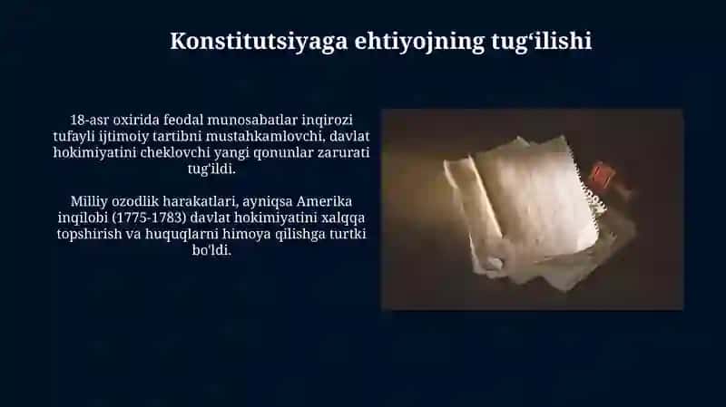 Konstitutsiyaning paydo bo'lish tarixi 4