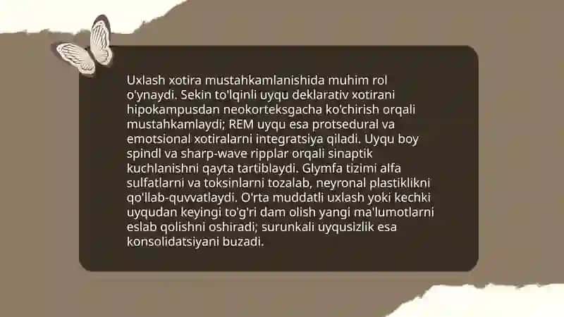 Xotira va miya sinapslarining roli 4