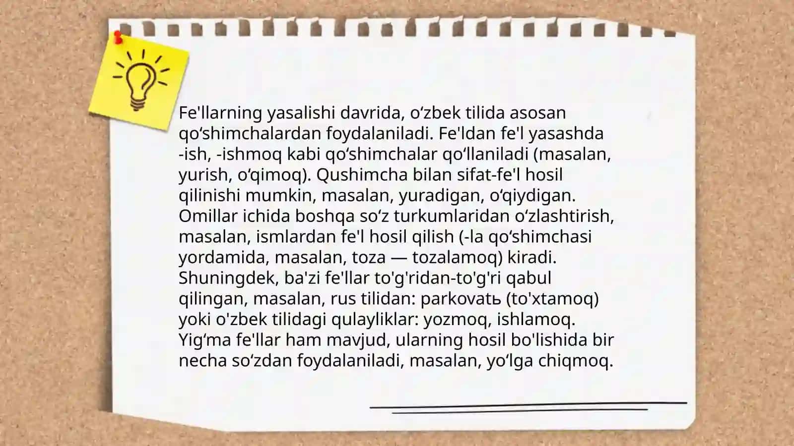 Fe'lning tuslanishi 4