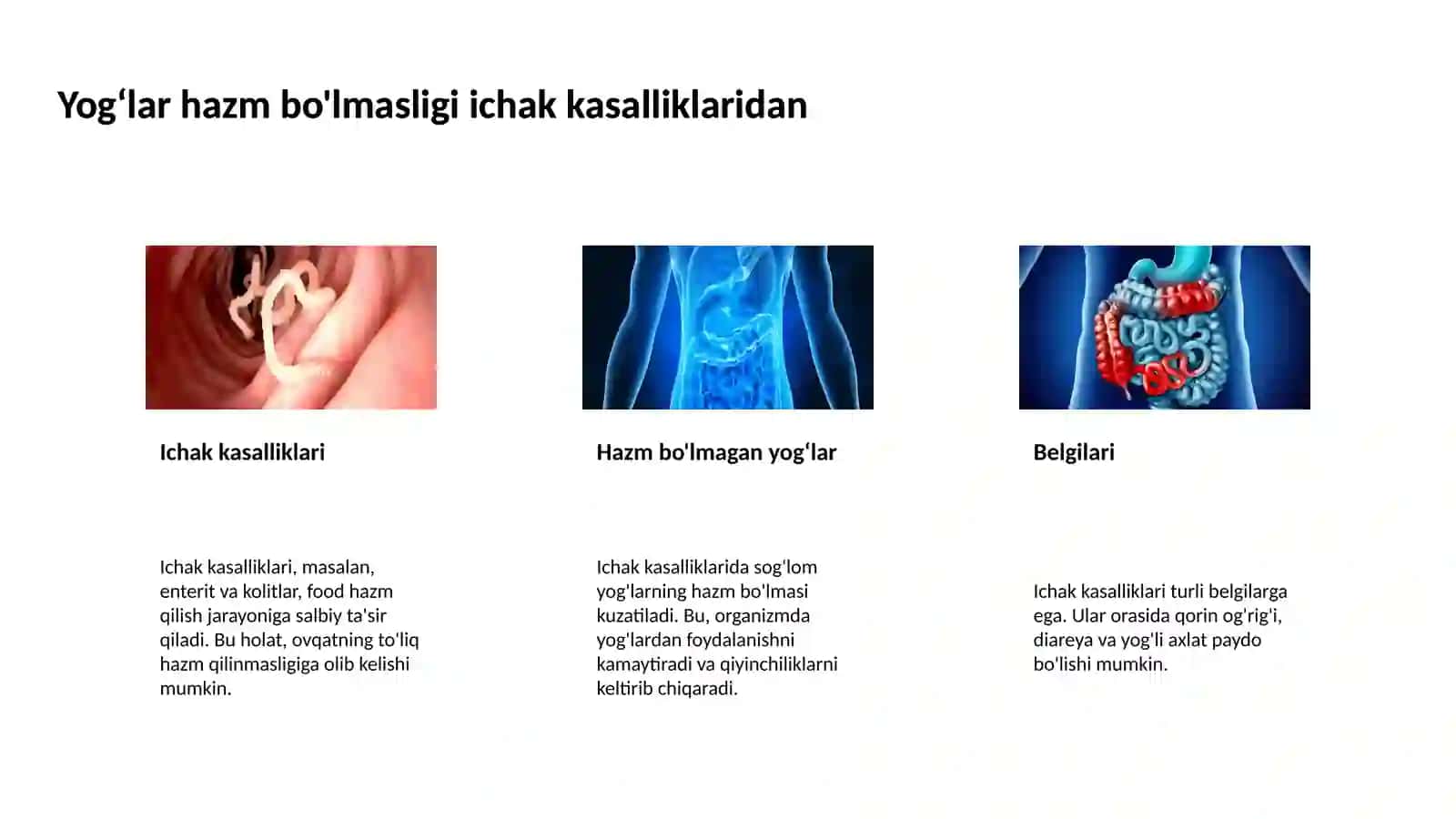 Xolesistitlardagi yogʻlar hazm qilishini buzilishi 4