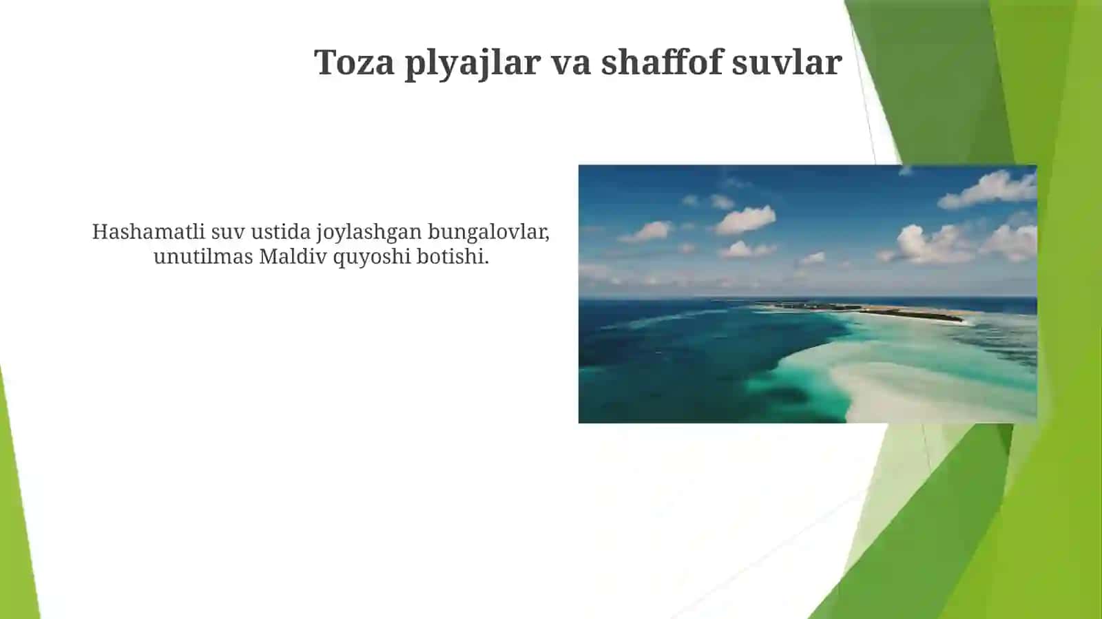Maldiv orollari turizm reklamasi 4