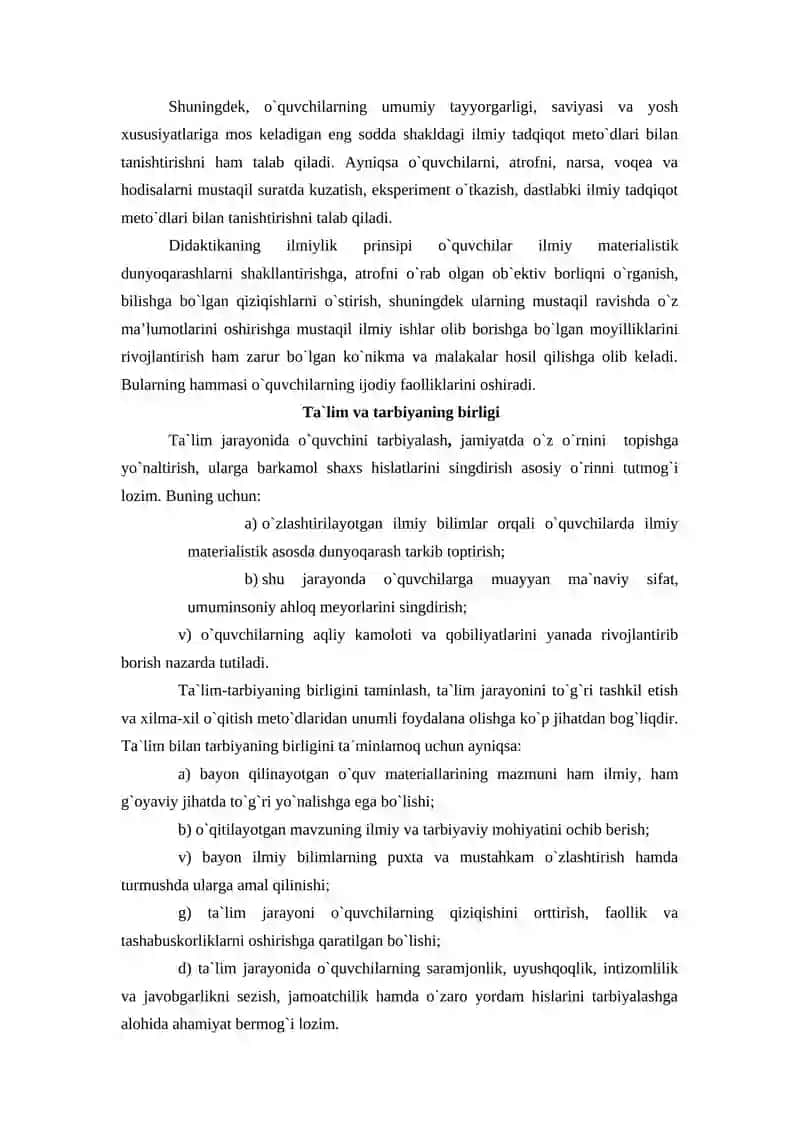 Ta’lim jarayonining qonuniyatlari va tamoyillari 4