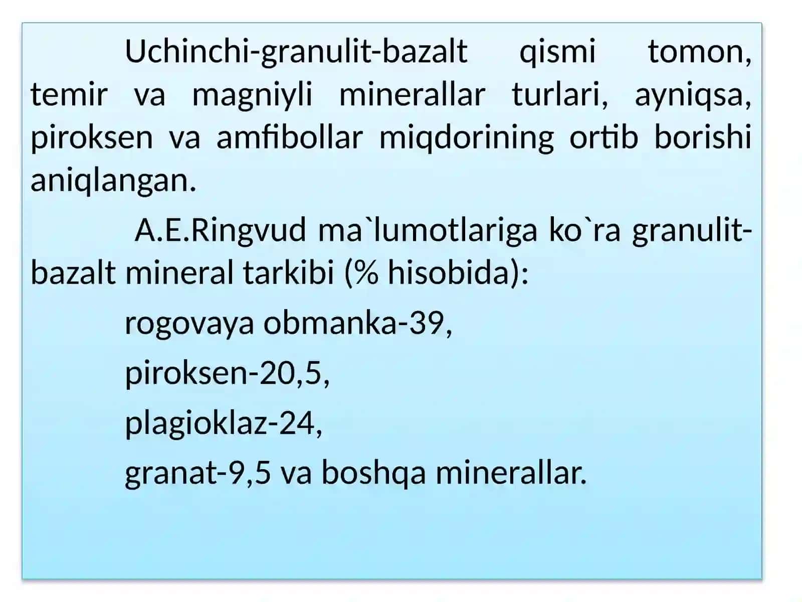Minerallarni hosil bo'lish sharoitlari 4