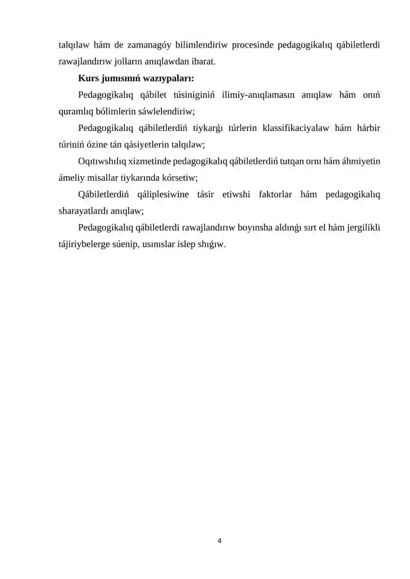 Pedagogikalıq qábilettiń tiykarǵı túrleri 4