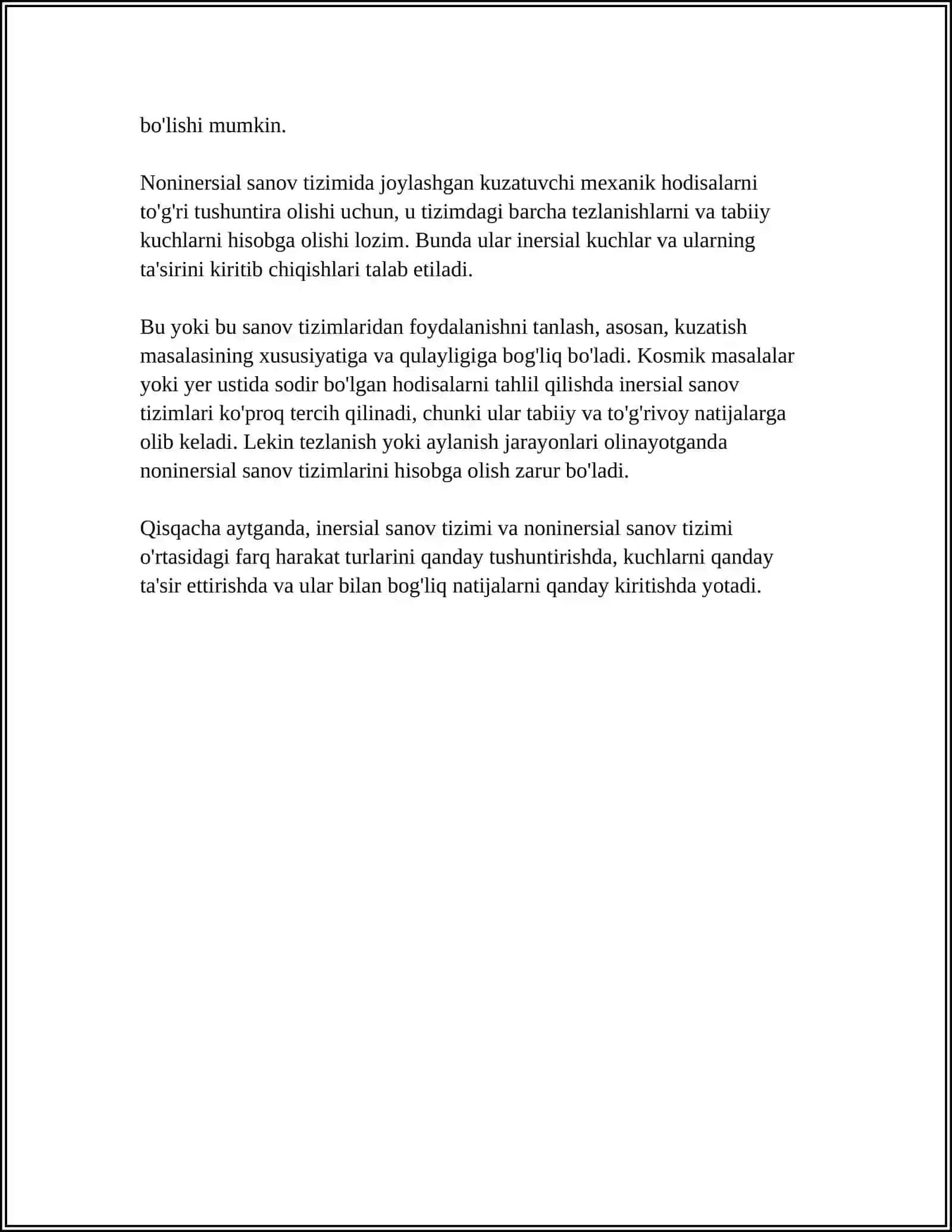 NOINERSIAL SANOQ TIZIMLARI 4