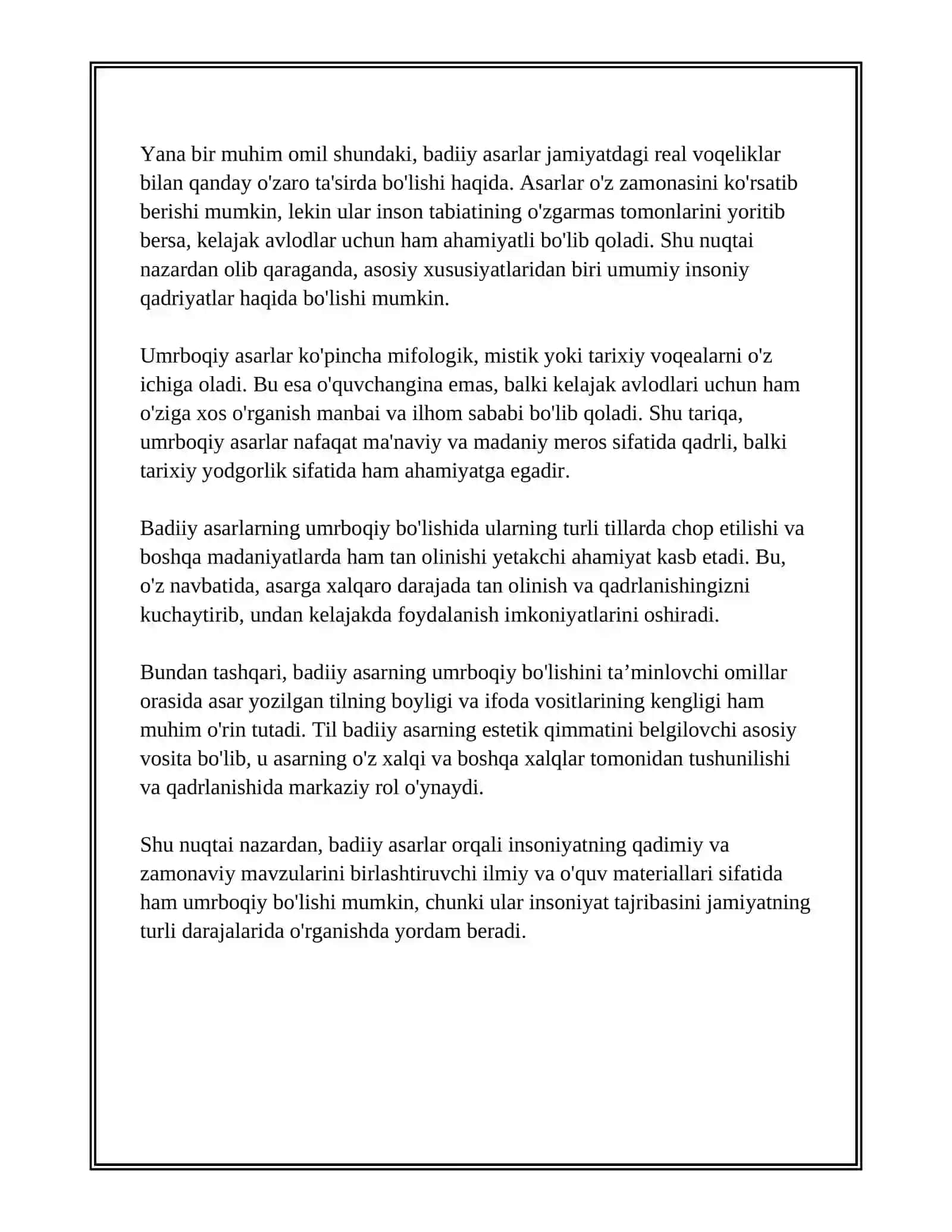 BADIIY ASARNING UMRBOQIYLIK MASALASI 4
