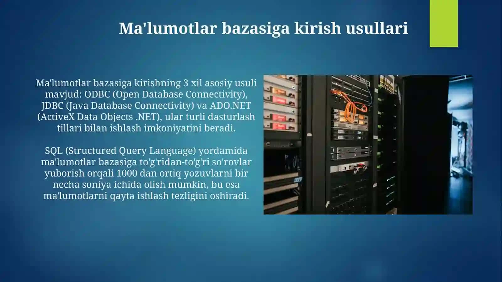 Ma'lumotlar bazasiga kirish 4