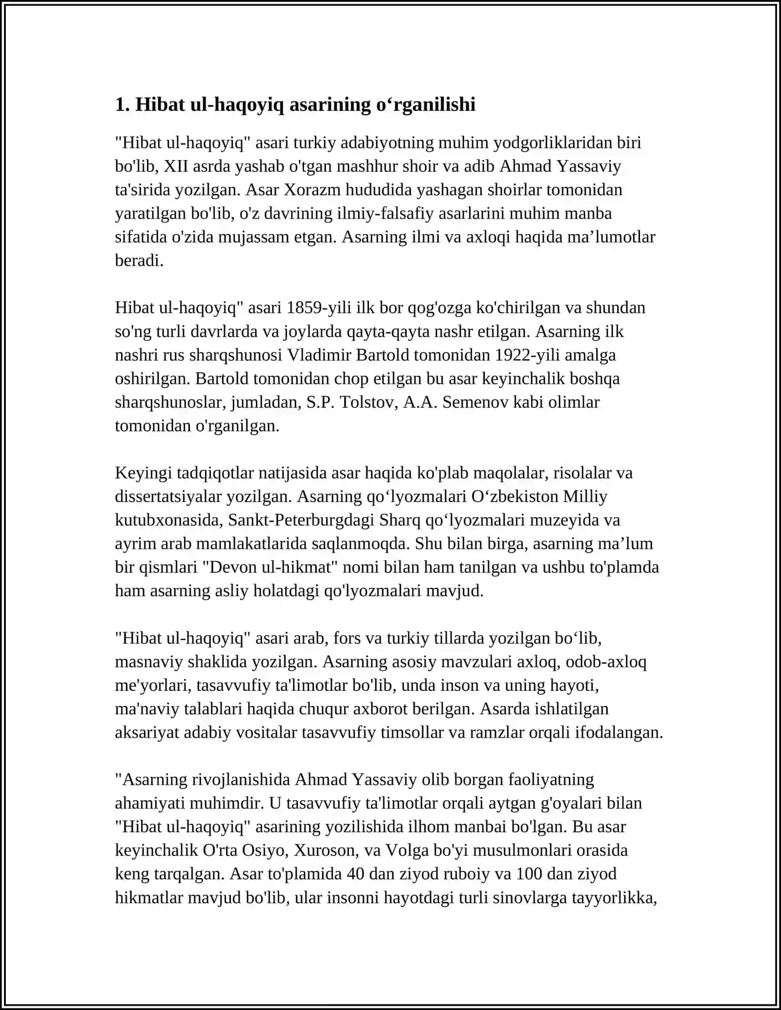 "HIBAT UL-HAQOYIQ" ASARI TILI 4