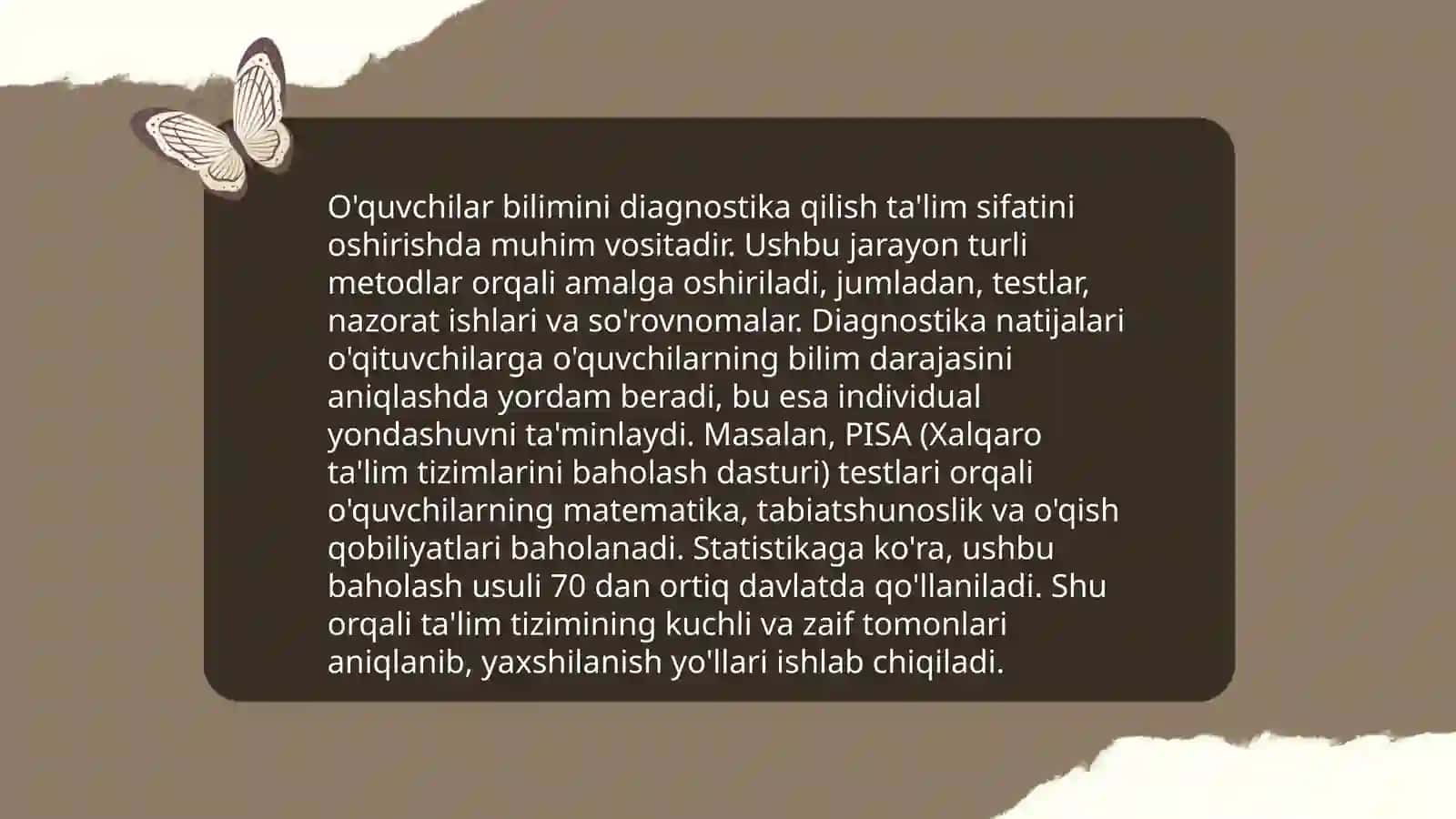 Ta'lim olganlikni baholash usullari 4