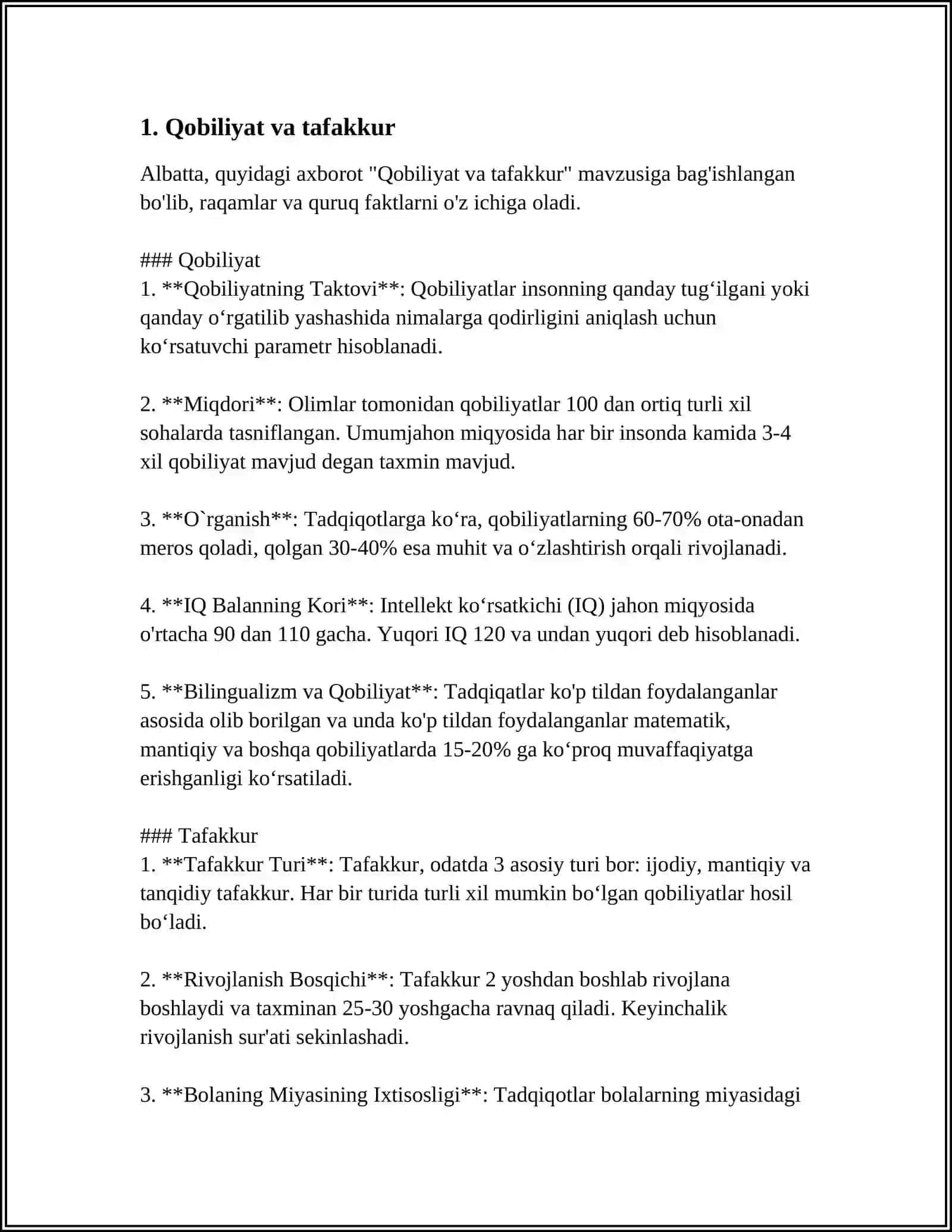 Qobiliyat va tafakkur 4