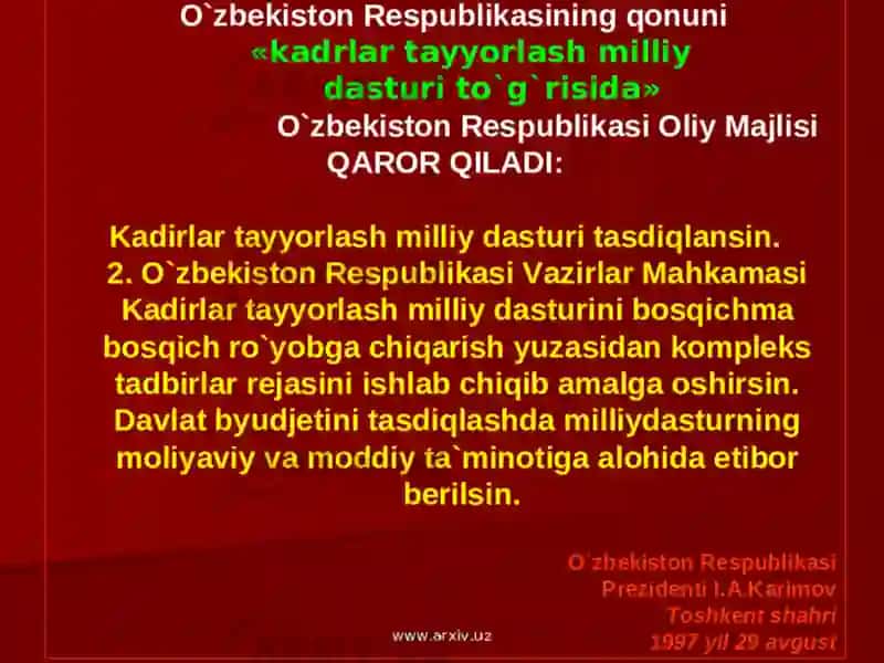O’zbekiston Respublikasida Kadrlar Siyosati 4